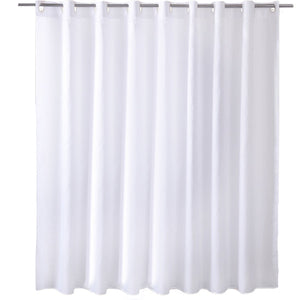 White Hookless Shower Curtain