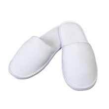 Load image into Gallery viewer, White Terry Spa Slippers